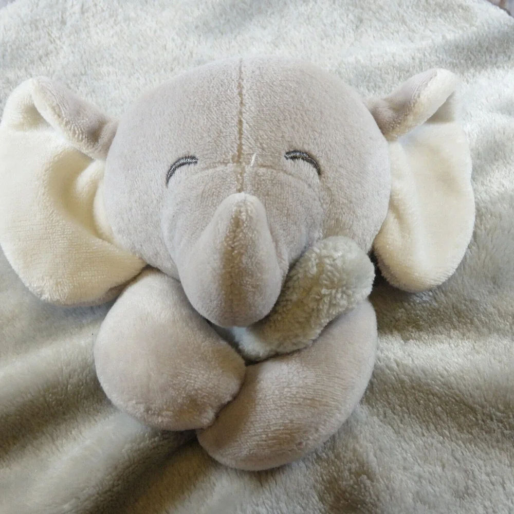 Carters Gray Elephant Lovey Satin Plush 2016 Security Blanket Baby Stuffie